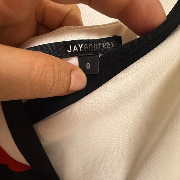 NWT | JAYGODFREY Red, Black and White Cocktail Mini Dress Size 8 - Picture 5 of 6